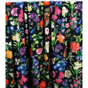 Tissu Popeline Viscose Ecovero Black Botanic Garden
