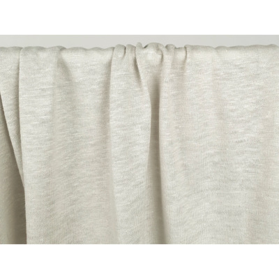 Tissu Maille Jersey 100 % Lin Gris Perle