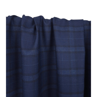 Tissu Tailleur Mélange Laine TARTAN Bleu
