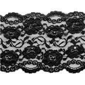 Ruban Dentelle Paillette et Strass Noir