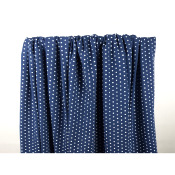 Tissu Maille Jersey Coton / Elasthanne Mini Dots Bleu / Ecru