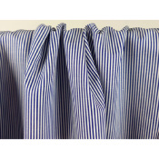 Tissu Popeline 100 % Coton Rayures Fines Marine