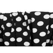 Tissu Crepe Viscose Noir & Ecru Dots