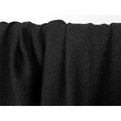 Tissu Crepe de Laine Chevron Noir Chiné