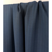 Tissu Tailleur 100 % Laine Rayures TENNIS Bleu