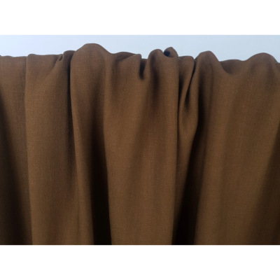 Tissu Toile Look Lin Mélange Viscose EMA Tabac