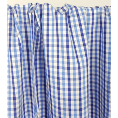 Tissu Popeline 100 % Coton Carreaux Bleu