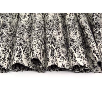 Tissu Jacquard Noir & Blanc Marbré