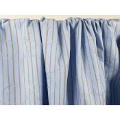 Tissu Toile Rayé & Brodé Bleu / Kaki