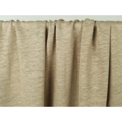 Tissu Maille Jersey 100 % Lin Beige