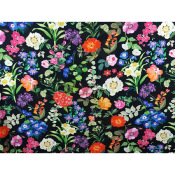 Tissu Popeline Viscose Ecovero Black Botanic Garden