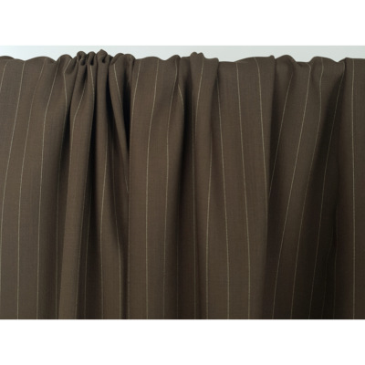 Tissu Tailleur Laine Choco Rayures TENNIS Ecru