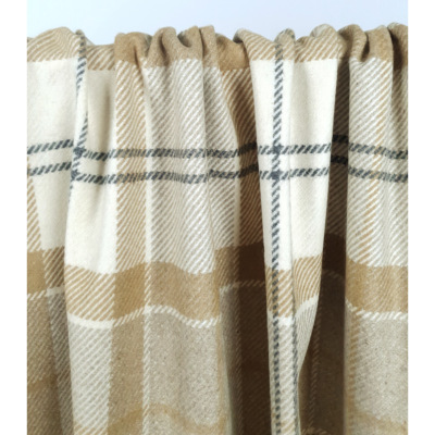 Tissu Lainage Mélange Laine TARTAN Beige / Camel