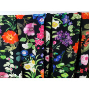 Tissu Popeline Viscose Ecovero Black Botanic Garden