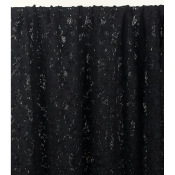 Tissu Dentelle Smockée Fleurs Noir