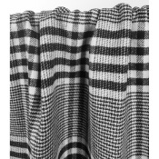 Tissu Lainage Mélange Laine Carreaux Noir & Ecru