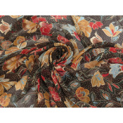 Coupon Voile 100 % Viscose Fleurs Miel 50 cm x 140 cm