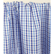 Tissu Popeline 100 % Coton Carreaux Bleu