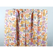 Tissu Popeline Viscose / Lin Watercolor Bloom Peach