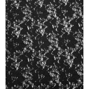 Tissu Dentelle Smockée Fleurs Noir