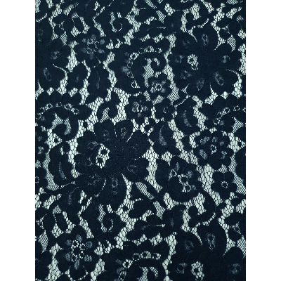 Tissu Dentelle Florale Marine