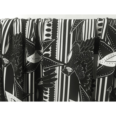 Tissu Popeline Viscose Ecovero Striped Blossom Paradise