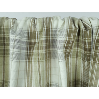 Tissu Sergé 100 % Coton TARTAN Ecru / Kaki / Beige