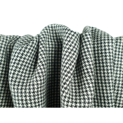 Tissu Flanelle 100 % Laine Pied de Poule Blanc & Noir