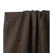 Tissu Lainage Léger Mélange Laine / Soie Tabac Moucheté Multicolore