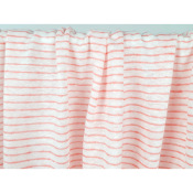 Tissu Maille Jersey 100 % Lin Rayures Irrégulières Ecru / Rose