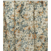 Tissu Voile Coton / Soie Fleurs Romantiques Bleu Gris