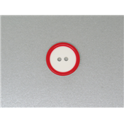 Bouton Rond Bicolore Blanc / Rouge 20 mm