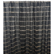 Tissu Maille Légère Rayée Mélange Laine Anthracite / Beige