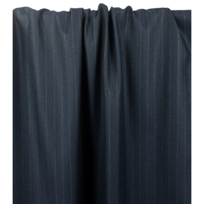 Tissu Tailleur Flanelle Rayures TENNIS Marine