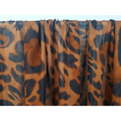 Tissu Voile Polyester Recyclé LEO Choco