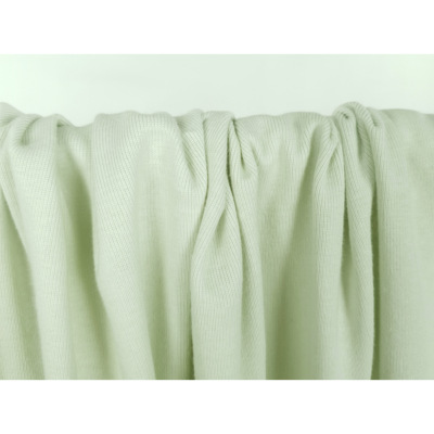 Tissu Maille Cote 1x1 100 % Coton Vert Amande