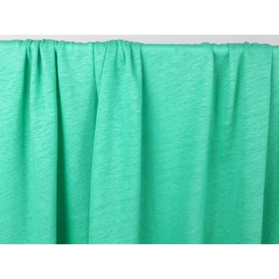 Tissu Maille Jersey 100 % Lin Turquoise