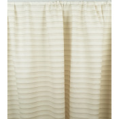 Tissu Toile de Coton Rayé Ecru / Beige Lurex Argent
