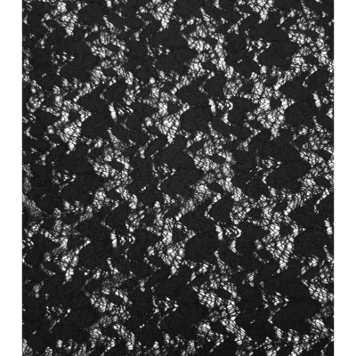 Tissu Dentelle Smockée Fleurs Noir