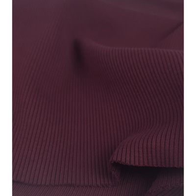 Tissu Maille Bord Cote 2x2 ZAK Prune