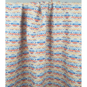 Tissu Jacquard Double Tissage Graphique Bleu