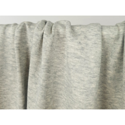 Tissu Maille Cote 1x1 Coton / Elasthanne Gris Chiné