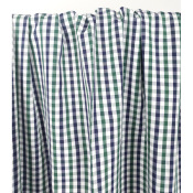 Tissu Popeline 100 % Coton Carreaux Marine & Vert