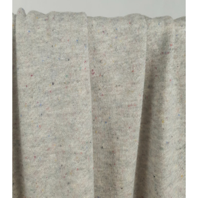 Tissu Maille Molleton Gris Chiné Moucheté