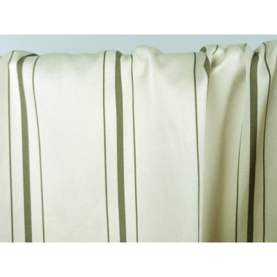 Tissu Sergé Mélange Lyocell Beige Rayures Kaki