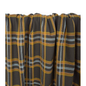 Tissu Sergé Poly / Viscose Carreaux Choco / Orange