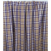 Tissu Sergé Léger 100 % Coton TARTAN Violet / Ocre