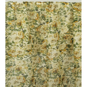 Tissu Voile Coton / Soie Fleurs Romantiques Vert