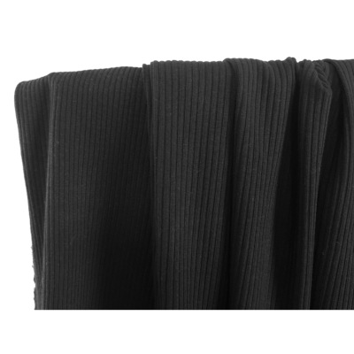 Tissu Maille Cote 3x3 Noir