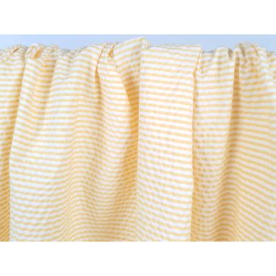Tissu Seersucker Mélange Coton Rayé Jaune / Blanc